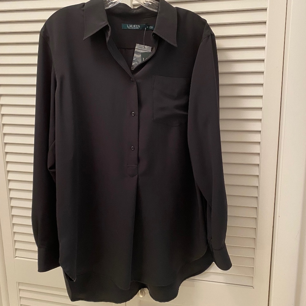 Lauren Ralph Lauren black white polka dot Blouse